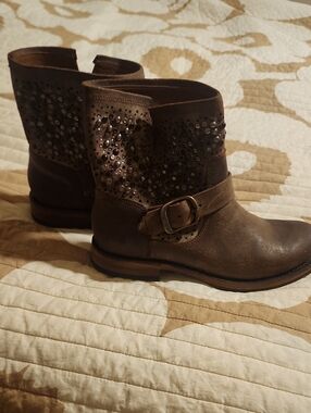 Studded Ankle Boots in Brown - Women's Casual Boot